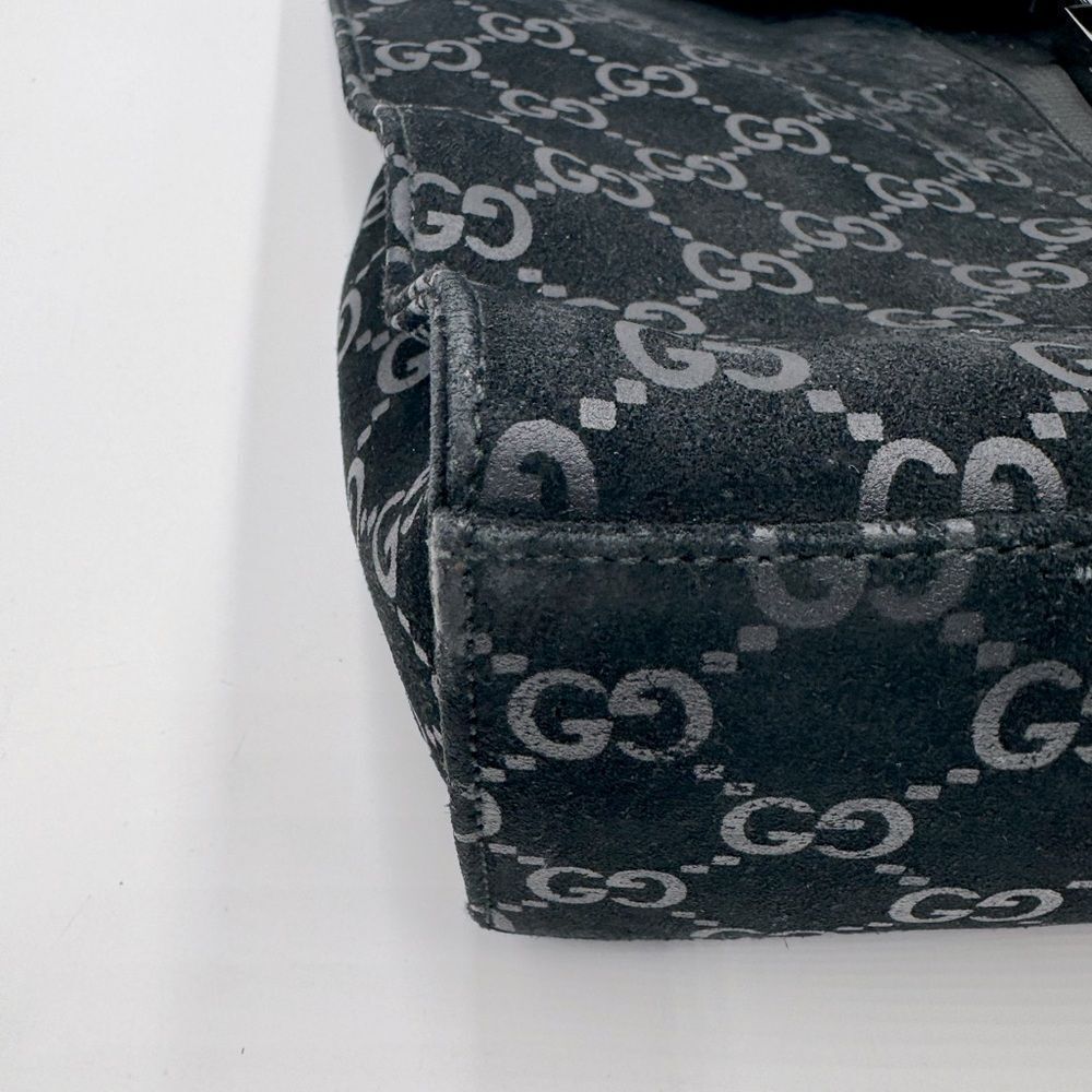 Auth Gucci Black Guccisima Suede Shoulder Bag - Picture 10 of 16